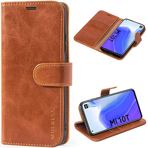【 Mejor precio en oferta de 】✔️️ Mulbess Funda para Xiaomi Mi 10T, Funda Xiaomi Mi 10T Pro, Funda Cartera Xiaomi Mi 10T, Funda Libro para Xiaomi Mi 10T 5G con Tapa, Cognac Marrón