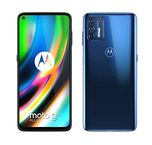 【 Mejor precio en oferta de 】✔️️ Motorola Moto G9 Plus - 6.81" Max Vision FHD+, Qualcomm Snapdragon 730G, 64MP quad camera system, 5000 mAH batería Dual SIM, 4/128GB, Android 10 - Color Azul