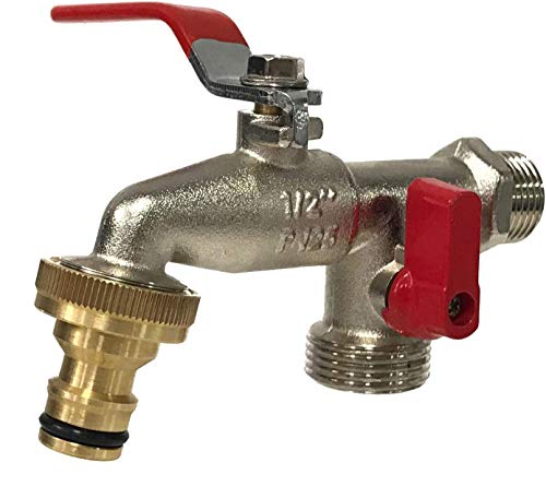 【 Mejor precio en oferta de 】✔️️ Aqua Control G6354 Grifo de Jardín Premium de Doble Salida 1/2'' -3/4''