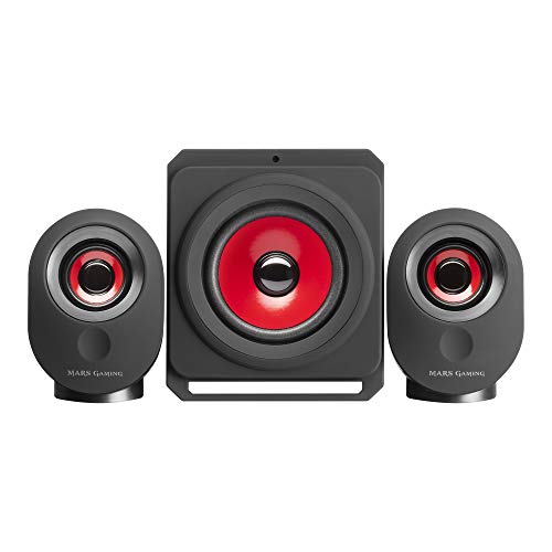 【 Mejor precio en oferta de 】✔️️ Mars Gaming MSX, altavoces PC 35W, 5 modos multimedia, subwoofer 2.1, Jack 3.5mm