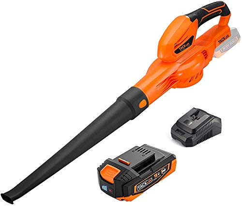 【 Mejor precio en oferta de 】✔️️ TACKLIFE Soplador de Hojas, 18V Soplador a Batería, 190Km/h, con 2.0Ah Batería Universal y Cargador Rápido, Peso Ligero, Tubo Desmontable, Herramienta Ideal para Terraza/Jardín/Polvo de Garaje