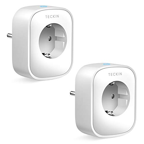 【 Mejor precio en oferta de 】✔️️ TECKIN Enchufe Inteligente, 16A 3680W Enchufe WiFi Con Monitor de Energía, Compatible con Alexa & Google Home, Enchufe con Control Remoto y Función de Temporizado, Enchufes Inteligentes 2 Packs