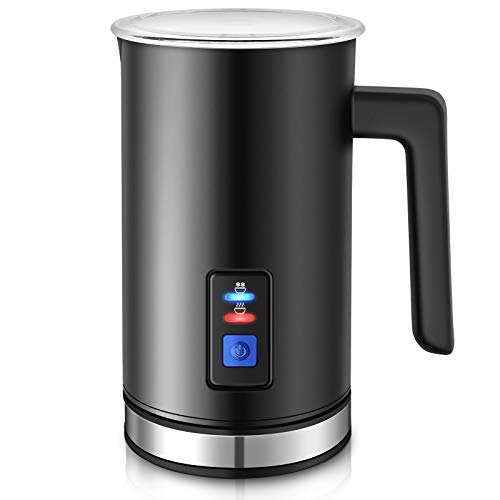 【 Mejor precio en oferta de 】✔️️ NWOUIIAY Espumador de Leche Eléctrico 500W Calentador de Leche Recubrimiento Antiadherente 115ml/240ml Batidora de Leche para Latte Caramel Macchiato Cappuccino Negro