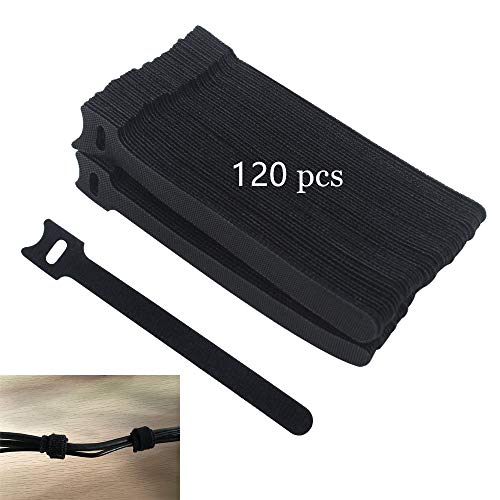【 Mejor precio en oferta de 】✔️️ NewZC Bridas Ajustables para Cables 120 Unidades 15 x 1,2 cm Ataduras de Cable de Sujeción Reutilizables para Organizar Cables de TV Ordenador Portátil etc. - Color Negro