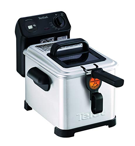 【 Mejor precio en oferta de 】✔️️ Tefal FR516070 Freidora Pro Premium Eco 4L Digital, sistema de filtrado, malla filtro, ventana cristal para ver la coción, fácil de usar y de limpiar, 2400 W, 4 litros, Negro, Acero Inoxidable