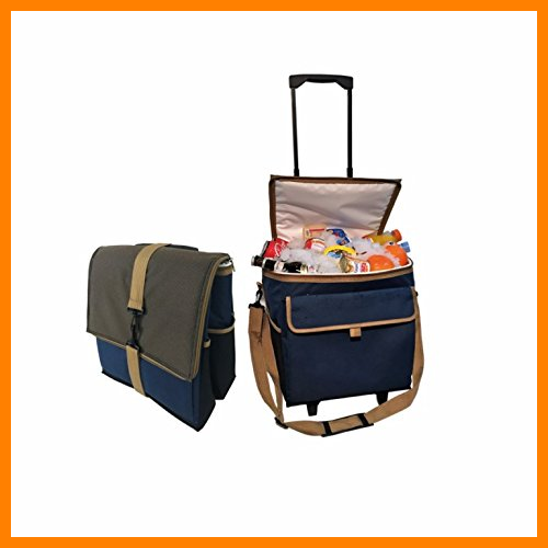 【 Mejor precio en oferta de 】✔️️ BE COOL Nevera Plegable con Ruedas 30 litros Carro térmico, Azul/Beige, 30L