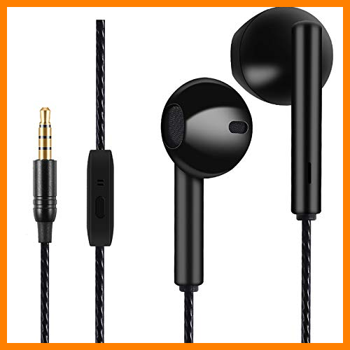 【 Mejor precio en oferta de 】✔️️ Auriculares, Auriculares con micrófono, Resistentes al Sudor, Aislamiento de Ruido, Sonido, Graves potentes. (Negro)