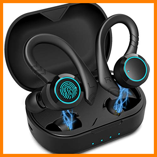【 Mejor precio en oferta de 】✔️️ Auriculares Inalámbricos Aoslen Auriculares Bluetooth Deportivo 5.0 con Cancelación de Ruido 36 Horas de duración IPX7 Impermeable Control táctil con Micrófono Apto para iPhone y Android