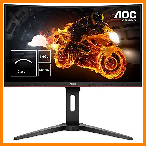 【 Mejor precio en oferta de 】✔️️ AOC Monitor C24G1- 24" Curved 1500R Full HD, 144Hz, 1Ms, VA, FreeSync Premium, 1920x1080, 250 cd/m, D-SUB, HDMI 2x1.4, Displayport 1x1.2