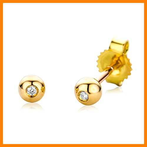 【 Mejor precio en oferta de 】✔️️ Miore M0407Y - Pendientes de de oro amarillo (18k) con 2 diamantes