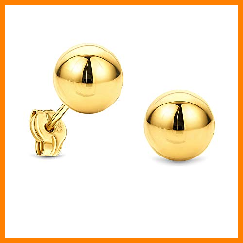 【 Mejor precio en oferta de 】✔️️ Miore Pendientes Mujer Stud Bola Oro Amarillo 14 Kt / 585