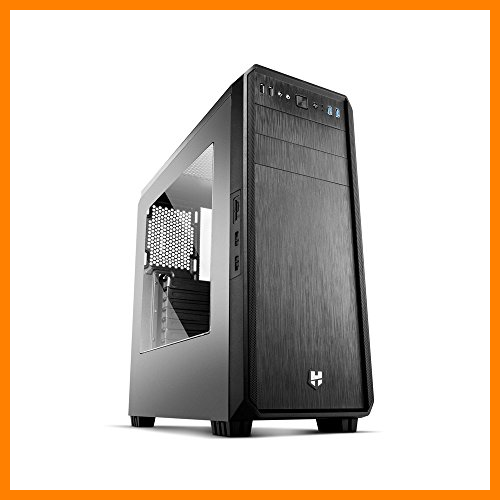 【 Mejor precio en oferta de 】✔️️ Nox Hummer ZS - NXHUMMERZS - Semitorre ATX, ventana lateral transparente, opción para refrigeracion liquida, 2 ventiladores 120mm incluidos, lector de tarjetas SD/micro SD, color negro