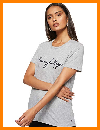 【 Mejor precio en oferta de 】✔️️ Tommy Hilfiger Heritage Crew Neck Graphic tee Camiseta, Gris (Light Grey Htr 039), Medium para Mujer