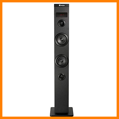 【 Mejor precio en oferta de 】✔️️ NGS Sky Charm - Torre de Sonido Bluetooth 50W con Mando a Distancia, Entrada Óptica, USB, Radio FM y AUX IN (Color Negro)