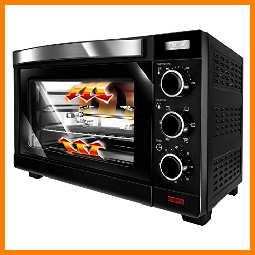 【 Mejor precio en oferta de 】✔️️ MPM MPE-09/T Horno Eléctrico de Sobremesa Convección 30 litros, Acero Inoxidable, Asador de pollo, Temporizador, Ajuste de Temperatura,negro, 1600W