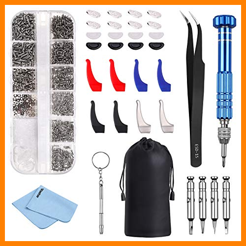 【 Mejor precio en oferta de 】✔️️ Vastar Kit de Reparación de Gafas - Viene con Un Destornilladores, Pinzas y Almohadillas para la Nariz, Una Herramientas Movil Adecuada para Reparar la Mayoría de las Gafas