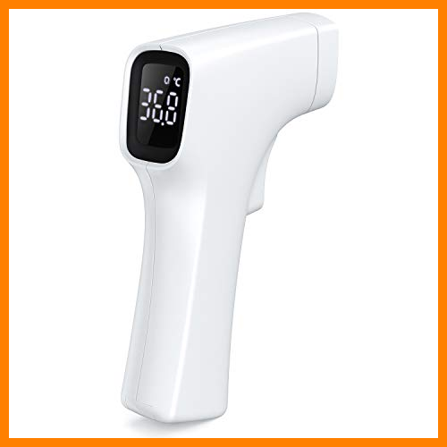 【 Mejor precio en oferta de 】✔️️ Termómetro de fiebre de frente CocoBear, termómetro médico infrarrojo, termómetro sin contacto, termómetro para niños, termómetro para bebés, termómetro para adultos, LCD, función Momery (White)