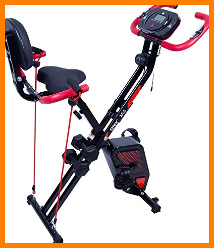 【 Mejor precio en oferta de 】✔️️ Uten Bicicleta de Ejercicio Unisex F-Bike, Plegable Bici de Niveles de Resistencia Ajustables Entrenamiento Fitness con Sillín Ajustable,Pulsómetro y Pantalla LCD,Fitness Multifuncional