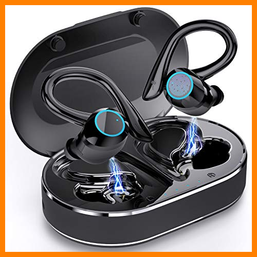【 Mejor precio en oferta de 】✔️️ Auriculares Inalambricos Deporte, Andfive Auriculares Bluetooth 5.1 con Microfono Cascos Inalambricos IP7 Impermeable, Carga Rápida USB-C, CVC8.0 Cancelación de Ruido Auriculares Running [Actualizado]