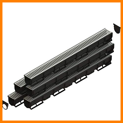 【 Mejor precio en oferta de 】✔️️ Spark1 Canaleta de Drenaje con Rejilla de Acero galvanizado Kit 5 Metros