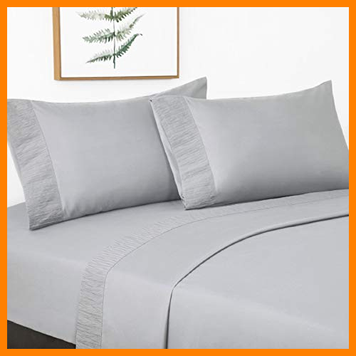 【 Mejor precio en oferta de 】✔️️ Bedsure Juego de Sábanas 105x190/200 cm - 4 Piezas - Sábana Bajera Ajustable Cama 105 con Encimera 180x275cm 2 Fundas de Almohada 50x80cm - Gris