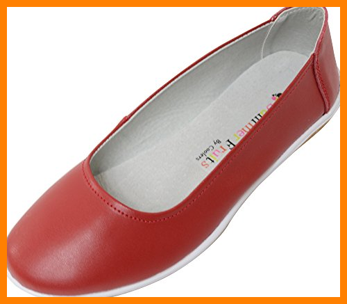 【 Mejor precio en oferta de 】✔️️ Bailarinas de Piel para mujer, color rojo, talla 38 EU