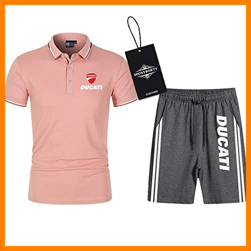 【 Mejor precio en oferta de 】✔️️ MAUXpIAO Polo Dos Piezas Camisas Camiseta Pantalones Cortos Manga Corta Du-CA.ti Impresión Parte Superior Hombres Y Mujer Algodón Casual Chandal Conjunto Sudadera Tee de Los Hombres / c3 / S