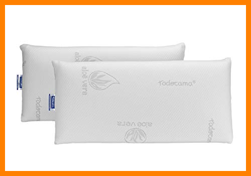 【 Mejor precio en oferta de 】✔️️ Todocama Almohada viscoelástica Aloe Vera (Pack de 2 Unidades - 75 cm)