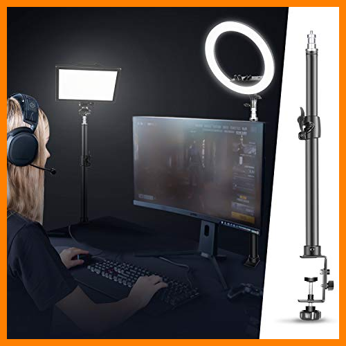 【 Mejor precio en oferta de 】✔️️ Neewer Mesa Soporte de Luz Clip Soporte con Tornillo de 1/4 Pulgada para Anillo Luz y luz LED Aleación de Aluminio Ajustable 12,5-20,6 Pulgadas / 32-52cm para Maquillaje Grabación Video y Fotografía