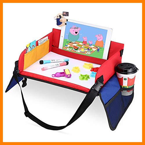 【 Mejor precio en oferta de 】✔️️ Mesa para Niños en la Asiento de Coche, YOOFAN Bandeja de Viaje Snack, Viajan Niños Play Tray, Mesa para Niños, Bandeja para Coche, Cochecito, Avión