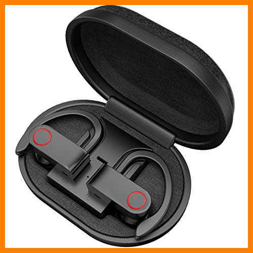 【 Mejor precio en oferta de 】✔️️ Auriculares Bluetooth Deportivos, iAmotus Auriculares Inalámbricos Bluetooth 5.0 Mini TWS Estéreo In-Ear Cascos Bluetooth Inalambricos con Caja de Carga Portátil para iPhone y Android(Negro)