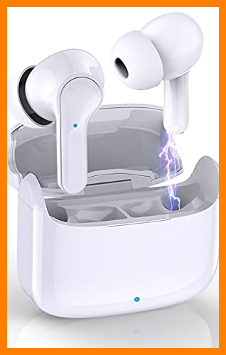 【 Mejor precio en oferta de 】✔️️ Auriculares Inalámbricos Bluetooth, Donerton Auriculares Bluetooth 5.0 con Estéreo Micrófono TWS Cascos In-Ear, IP7 Impermeable, con Caja de Carga Portátil, 8 Horas de reproducción Permanente, Blanco