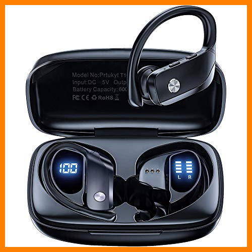 【 Mejor precio en oferta de 】✔️️ Auriculares Inalambricos Deportivos, Audífonos para Correr con Bluetooth 5.0, In-Ear Running Auriculares Wireless IPX5 con Mic Pantalla LED para Deporte y Correr en Gimnasio