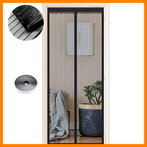 【 Mejor precio en oferta de 】✔️️ Mosquitera Magnética para Puertas 54 Tallas, 140 x 220cm, Cortina Mosquitera para Sala de Estar, Dormitorio, Patio, Balcón,Cierre Automático, Fácil de Ensamblar, Rayas Negras