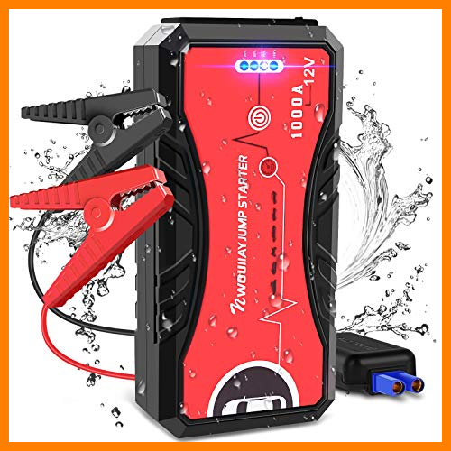 【 Mejor precio en oferta de 】✔️️ NWOUIIAY Arrancador de Coches 13200mAh 1000A Arrancador Batería Coche MAX 6.0L Gas o 5.0L Diesel 12V Jump Starter Portátil con Pinzas Inteligentes 4 Modos Luz Carga Rápida QC3.0 & Type-C