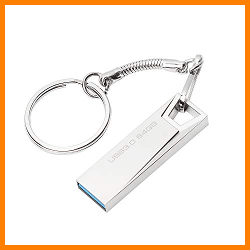 【 Mejor precio en oferta de 】✔️️ Memorias USB 64GB 3.0, Metal Pen Drive 64 GB USB 3.0 Unidad Flash 64GB Impermeable con Llavero para Computadoras, Tabletas Almacenamiento de Datos