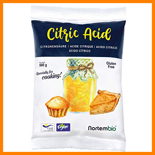【 Mejor precio en oferta de 】✔️️ Nortembio Ácido Cítrico 500g. Grado Alimentario. Insumo Ecológico. Polvo, 100% Puro. Producto CE.