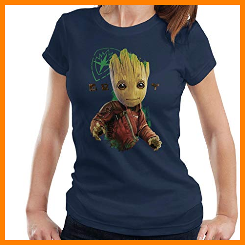 【 Mejor precio en oferta de 】✔️️ Marvel Guardians of The Galaxy Baby Groot Eyes Logo Women's T-Shirt