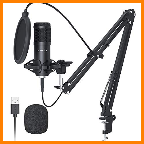 【 Mejor precio en oferta de 】✔️️ Microfono Streaming USB,SUDOTACK Micrófono PC Cardioide Condensador Micro Kit con Choque Soporte Araña Fop Filtro,para Skype YouTube Podcast Gaming