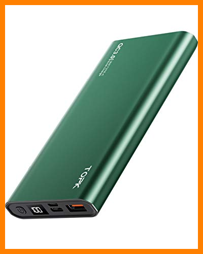 【 Mejor precio en oferta de 】✔️️ TOPK Batería Externa 10000mAh PD Carga Rápida Power Bank con Tipo C Entrada y Salida Cargador Movil Portátil, Pantalla LED Digital, para iPhone Samsung Xiaomi Huawei y más Smartphone, Verde