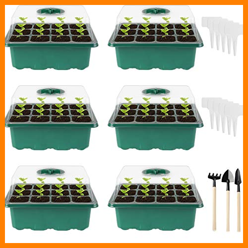 【 Mejor precio en oferta de 】✔️️ Ulikey Bandeja Semillas, Semillero Bandeja Invernadero, Bandeja de Germinacion para Semillas, Caja de Plántulas con Etiqueta, Plántulas Bandejas para Crecimiento de Plantas y Cultivo en Invernadero