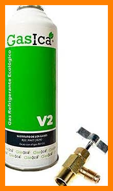【 Mejor precio en oferta de 】✔️️ Todoelectrico Pack Gas refrigerante orgánico Gasica V2 Sustituto R22/R407/R290 y R410A con llave para recarga de Gas