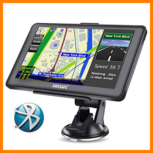 【 Mejor precio en oferta de 】✔️️ AWESAFE GPS para Coche de 7 Pulgadas Pantalla con Bluetooth