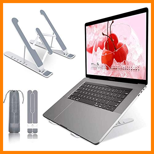 【 Mejor precio en oferta de 】✔️️ Soporte Portátil Mesa 6 Ángulos Ajustables, Plástico ABS+silicona+aleación de aluminio, Soporte Ordenador Ventilado Plegable, Laptop Stand, Ligero Soporte Mesa para Macbook DELL XPS, HP, PC 10-15.6"