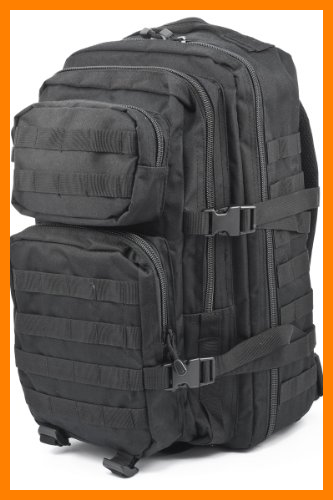 【 Mejor precio en oferta de 】✔️️ Mil-Tec Military Army Patrol Molle Assault Pack Tactical Combat Rucksack Backpack Bag 36L Black
