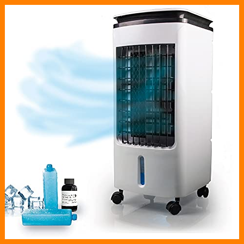 【 Mejor precio en oferta de 】✔️️ NEWTECK - Climatizador Portátil Frío Fresh Essence, Ventilador de Torre con Aromatización del Aire, 3 Velocidades, Función Frío, Oscilación 120º, Bajo Consumo (80W). Climatizador Evaporativo sin Tubo