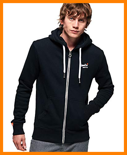 【 Mejor precio en oferta de 】✔️️ Superdry Orange Label Ziphood suéter, Azul (Eclipse Navy 98T), L para Hombre