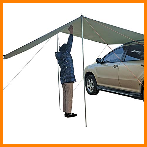 【 Mejor precio en oferta de 】✔️️ Toldo de coche, Toldo de lluvia en la azotea, Toldo de vela solar, Tienda de campaña Tienda de remolque autocaravana Impermeable Tienda de remolque Puerta trasera Toldo Tienda de toldo Camping en la