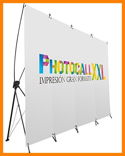 【 Mejor precio en oferta de 】✔️️ Oedim Photocall Flexible Personalizado 100% Talla XXL con Soporte X 335x200 | Expositor publicitario Fabricado en Lona Impresa a Todo Color 1 Cara con ollados.