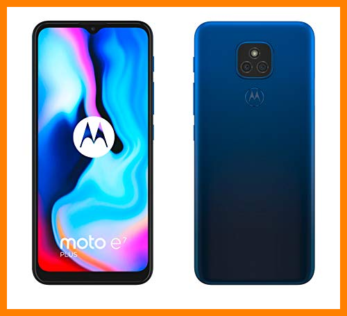 【 Mejor precio en oferta de 】✔️️ Motorola Moto E7 Plus - 6.5" Max Vision HD+, Qualcomm Snapdragon 460, 48MP sistema de doble cámara, 5000 mAH de batería, Dual SIM, 4/64GB, Android 10 - Color Azul [Versión ES/PT]